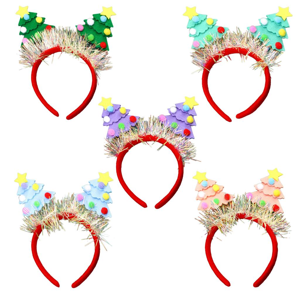 Versatile Christmas Tree Headband Fabric Christmas Celebration Headpieces Styling Accessory for School Event and Parties