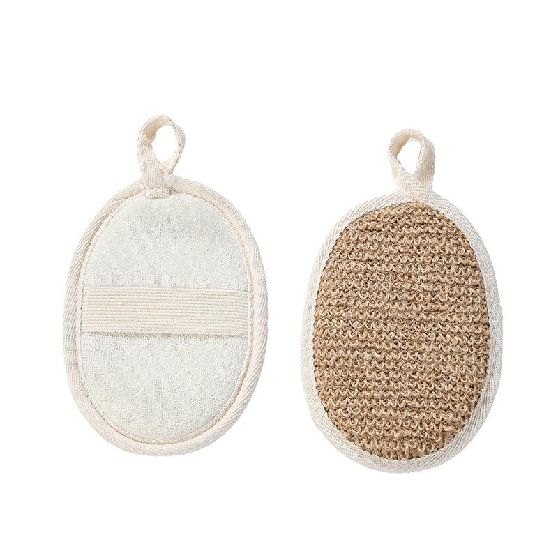 Summer Loofah Bath Scrubber Slices: Cotton & Linen Back Scrubber with Dotted Design