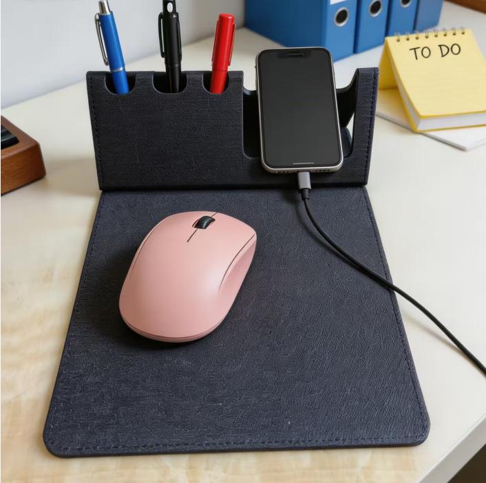 3-in-1 Mouse Pad: Desktop Pen Holder & Phone Stand