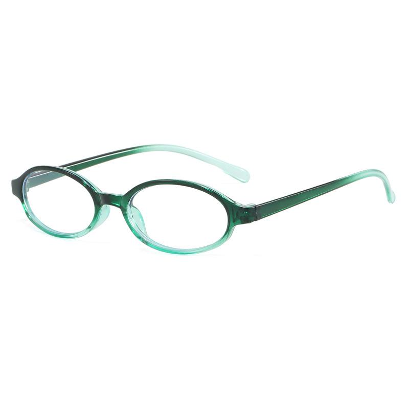 Retro Small Eyeglass Frames for Women, Gradient Green, Trendy Face-Framing Design