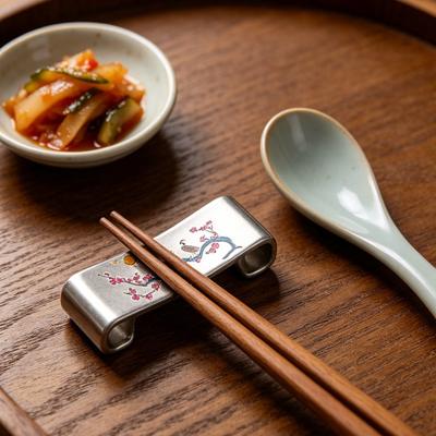Stainless Steel Chopstick Holder Corrosion Resistant Chopsticks Rest with Curved Slot for Spoons Forks Dishwasher Safe Dining Table Accessory for Home
