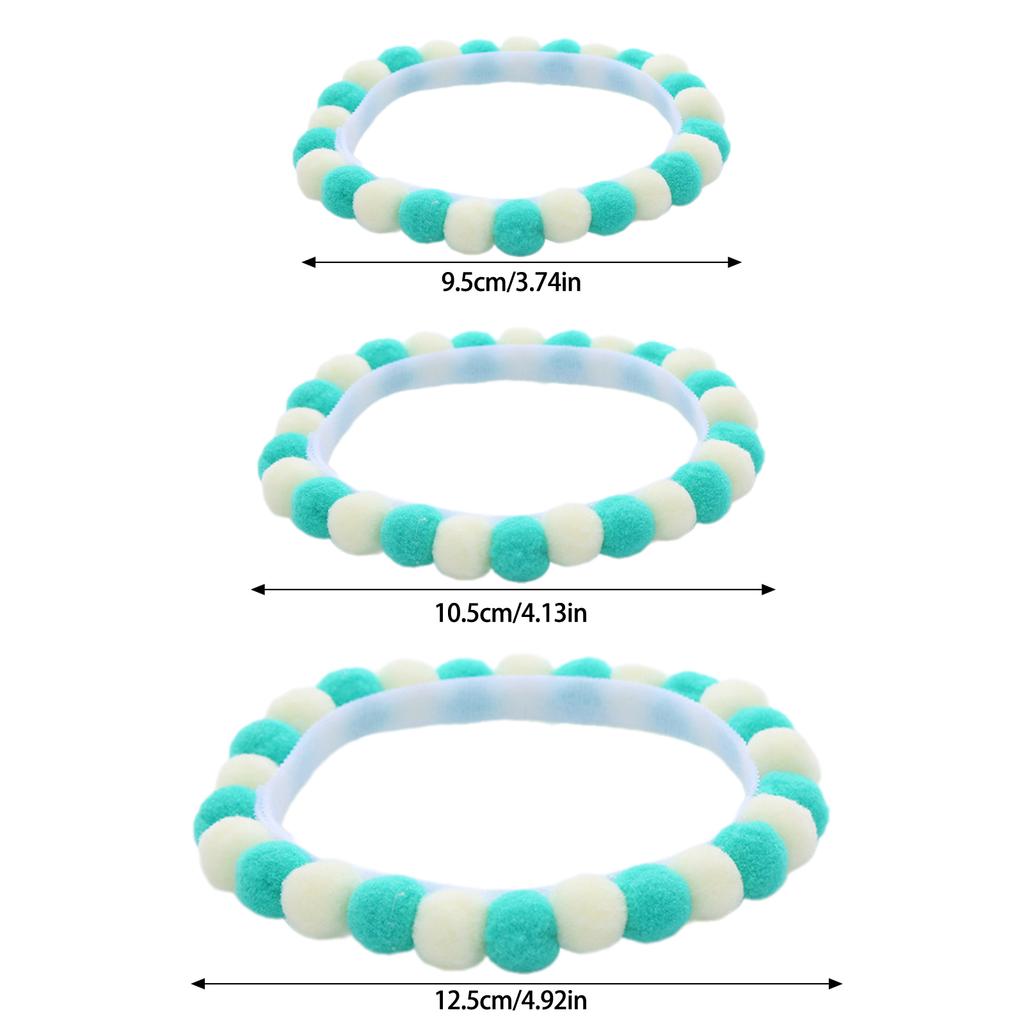 Set of 5 Soft Plush Cat Collars with Colorful Pompoms for Cat Dogs Birthday Party Cat Neckwear Festival Pet Collars