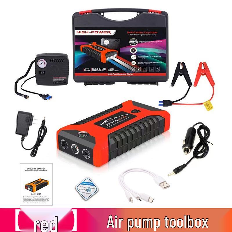 High-Capacity Air Pump & Car Emergency Jump Starter Power Bank