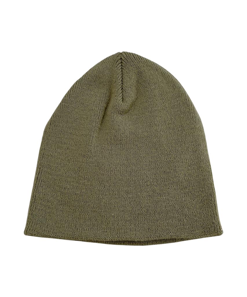 SK8ER ROCK Double Cross Patchwork Beanie ((Light Khaki))
