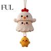Hand Woven Ghost Decor Halloween Crochet Hanging Decoration, Handmade Ornament for Car Knitted Bag Charm Rearview Mirror, Knit Yarn Pendant