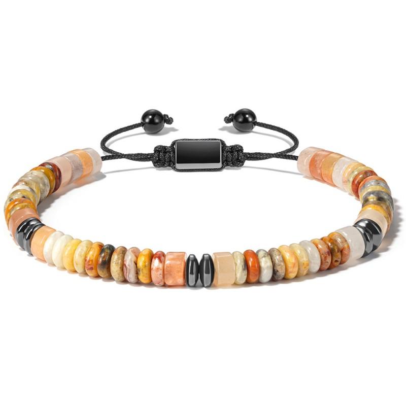 Natural Stone Beaded Adjustable Bracelet Women Minimalist Geometric Design Handmade Crystal Jewelry
