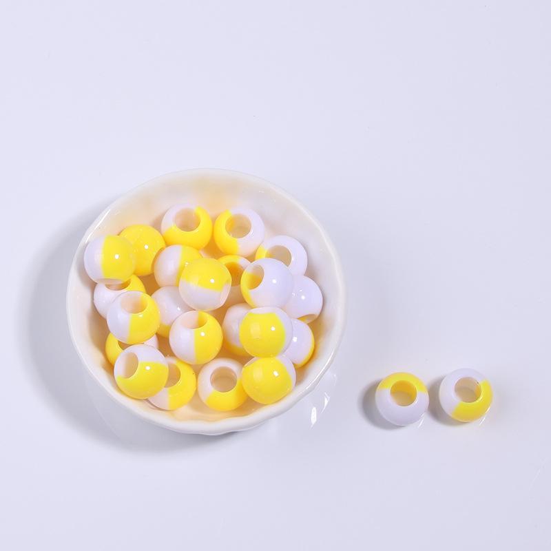 Two-Tone Gradient Plastic Large Hole Beads for Hair and Dreadlock Decoration