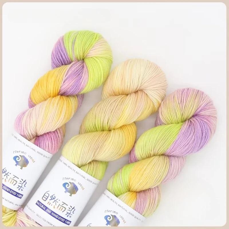 

100g 270 Meters Handmade Dyed Wool Yarn for DIY Knitting Crocheting Sweater Scarf Gradient Color Cotton Wool Yarn 1 roll