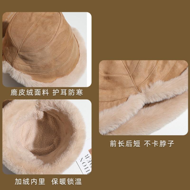 Entity Monopoly High Quality Hat Women's Autumn and Winter Warm Plush Bucket Hat Winter Ear Protection Versatile Plush Basin Hat