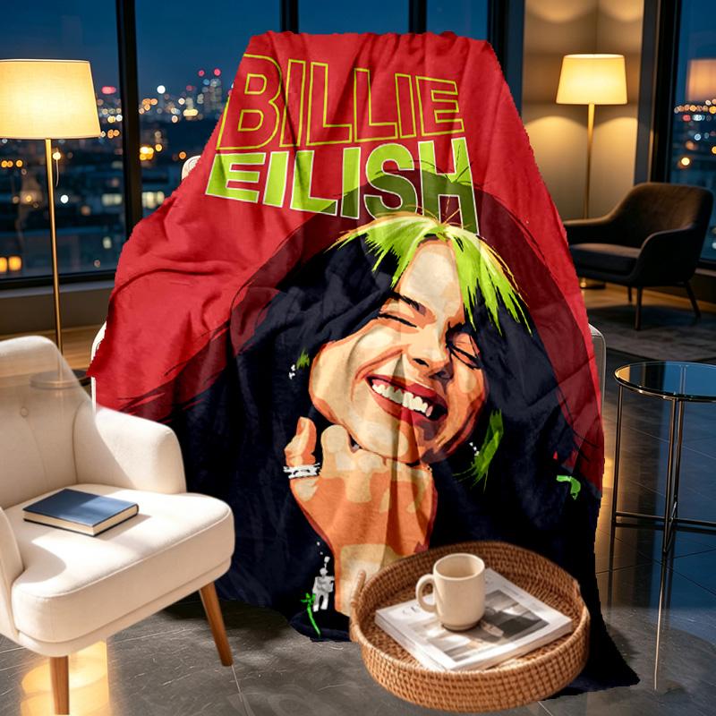 Billie Eilish Print Blanket - Soft & Comfortable, for Bedroom, Travel, Sofa, Home Decoration - Birthday Christmas Gift for Friend
