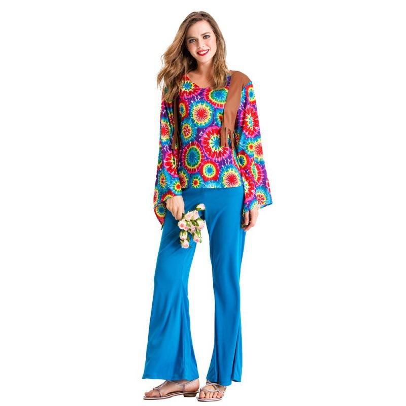 

Halloween 1960s Retro Costume For Women Featuring Colorful Hippie Disco Design Women,S