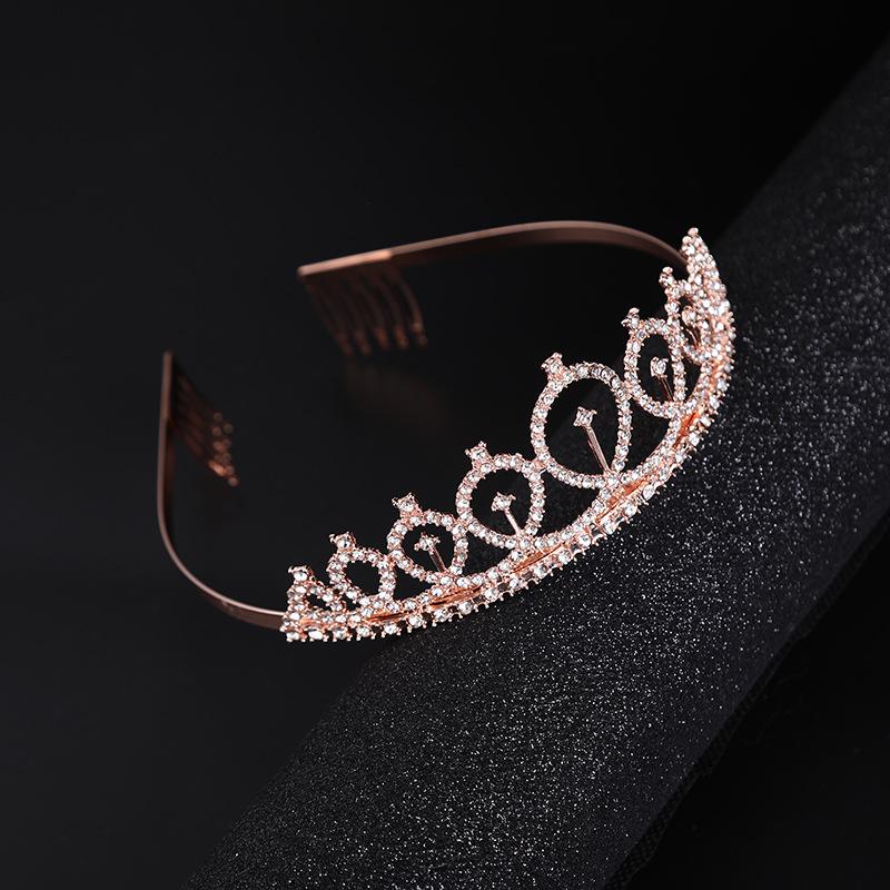 

Инкрустированная бриллиантами корона-обруч, свадебная тиара из сплава, декоративный ободок принцессы