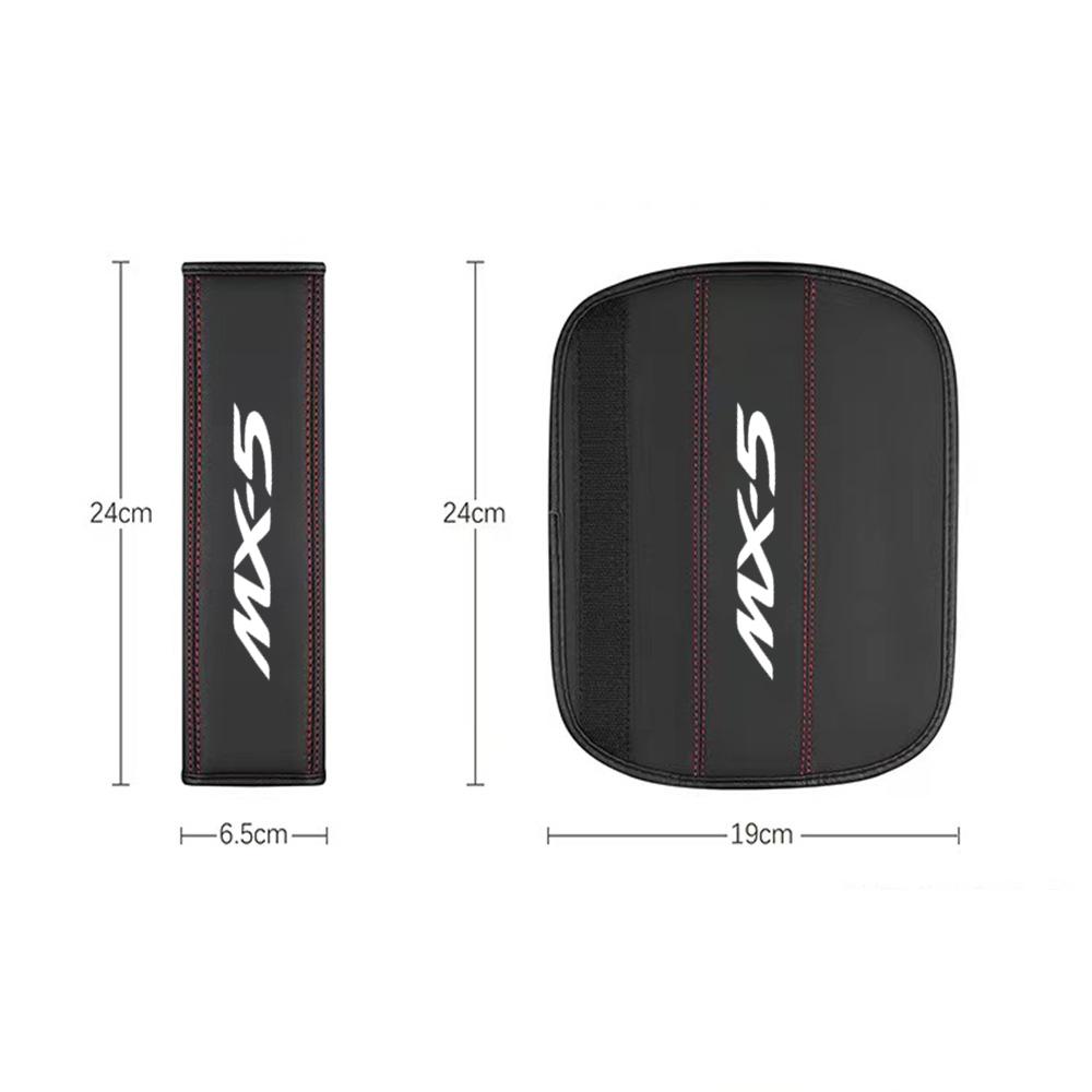 ZATR1 Top leather material automotive seat belt cover shoulder protector For Mazda MX-5 Miata NA NB NC ND 2019-2023 Car Accessories