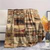 1Pc Cabin Bear Print Flannel Blanket, High Quality Comfortable for All Seasons, Home Decor, Warmth and Comfort, Perfect for Gifts