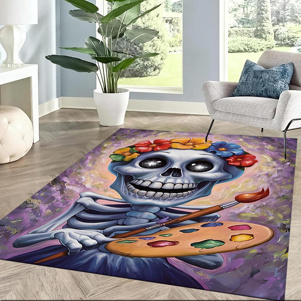 Riding Through Flames Floor Mats for Living Room, Bedroom and Room Decoration Are Suitable for Gifts.