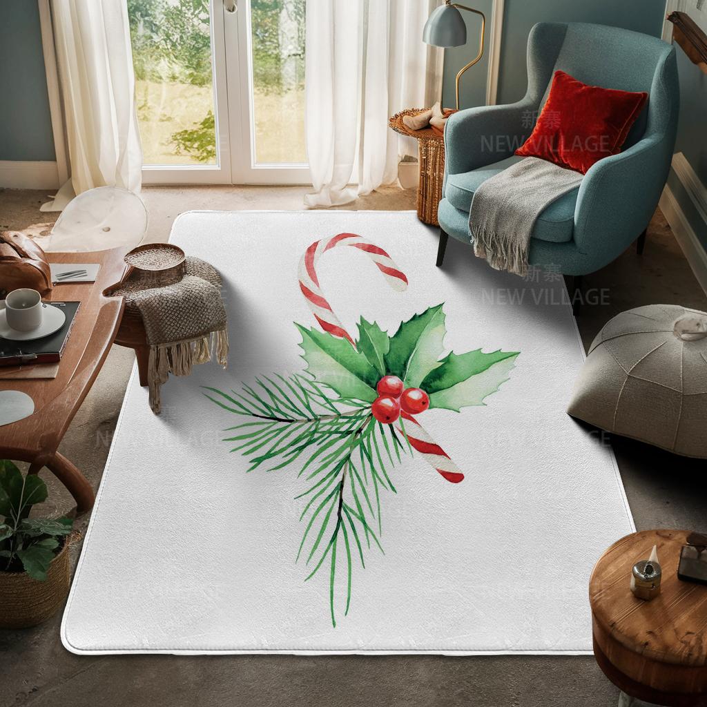 House Entrance Carpet Home Door Mat Living Room Bath Foot Bathroom Non-slip Water Absorption Rugs Bath Merry Christmas Winter