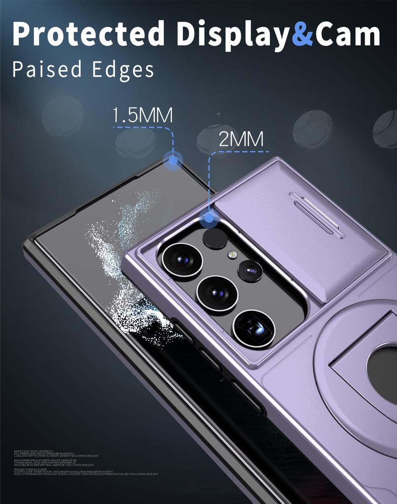 Slide Camera Protection Magnetic Ring Holder For Magsafe Case for Samsung S23 Ultra S22 Plus S21 S20 FE A54 5G Shockproof Cover