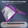For Samsung Galaxy Z Fold 6,Back Card Pack,Integrated Pen Slot,Full Coverage 9H Protective Film,Shockproof Phone Case-Purple