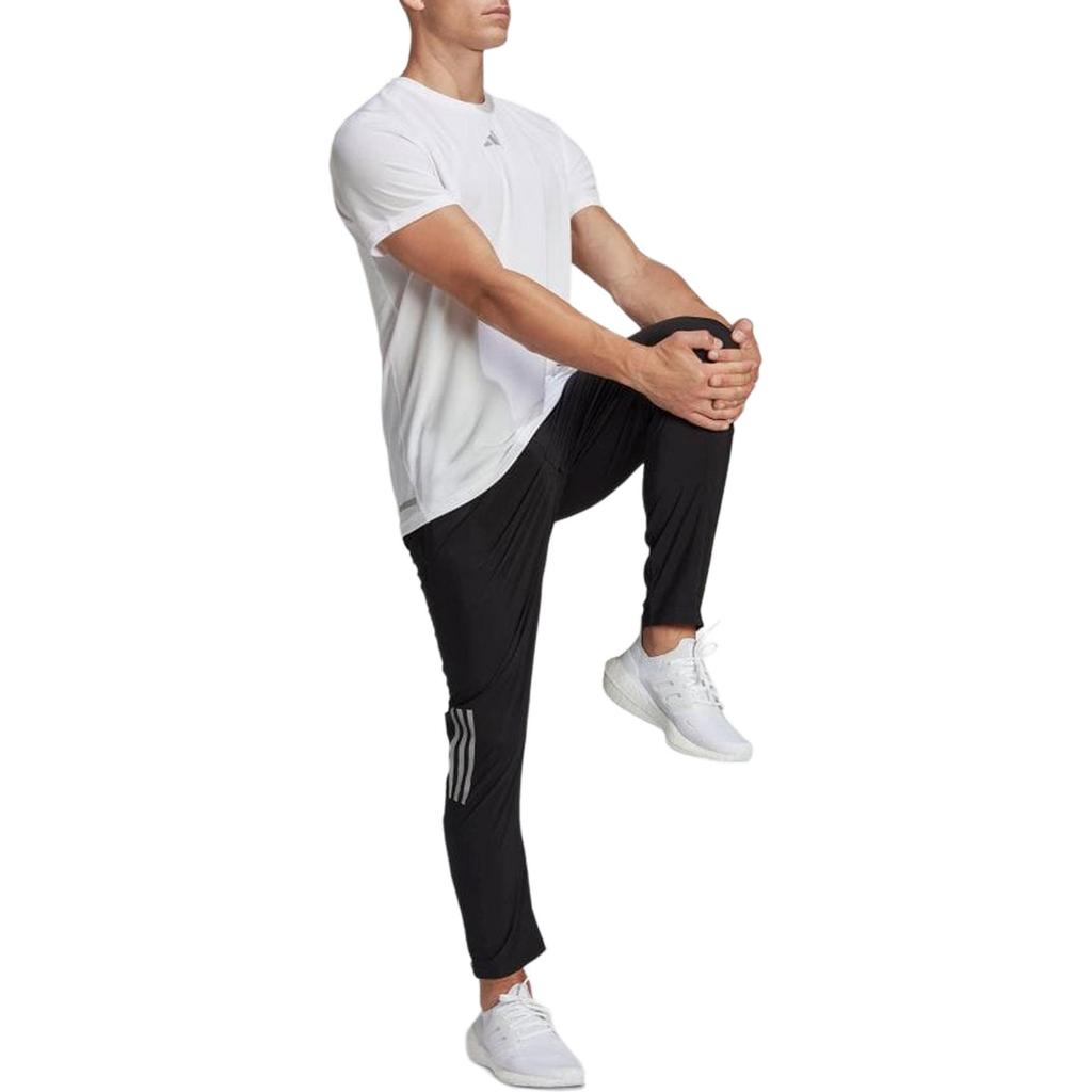 adidas Logo Print Elastic Cuffs Slim Fit Joggers Men Bottoms Black HR6611