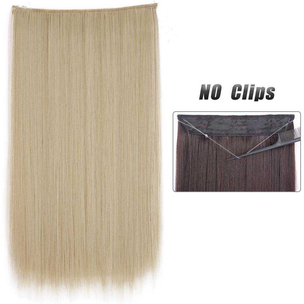 MERISIHAIR Women Fashion Long Straight Hair Extensions Synthetic Fiber Long Wavy Straight Invisible No Clips Hairpiece