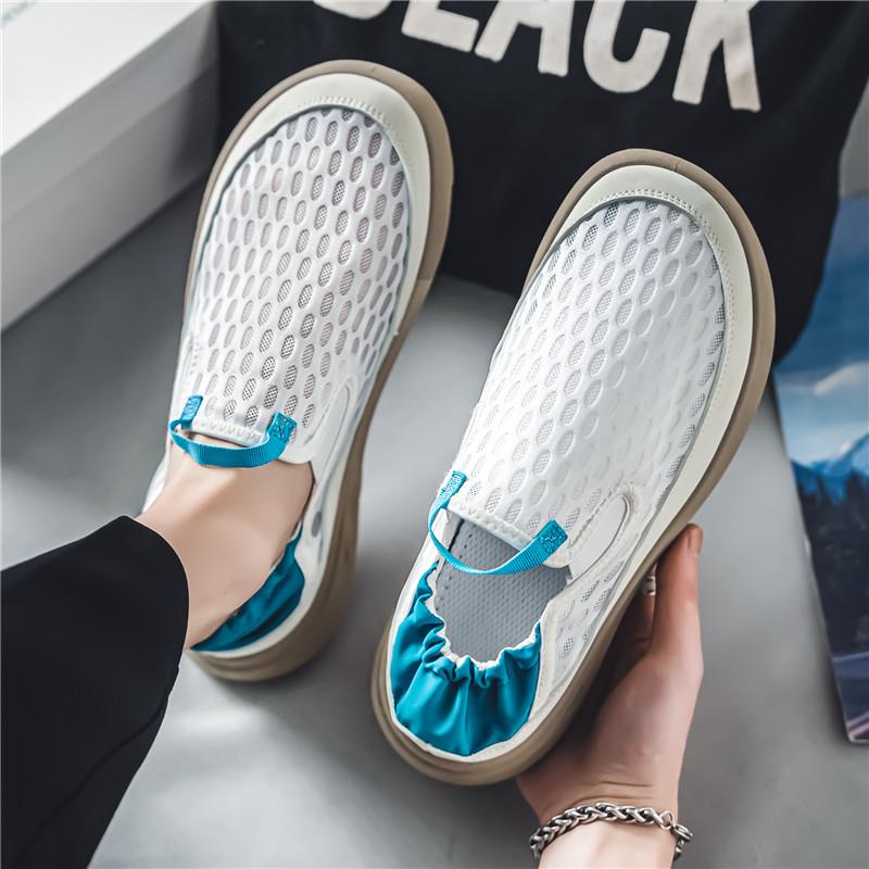 New Mesh Breathable Loafers Men Slip On Casual Shoes For Men Summer Sneakers Comfortable Half Slippers Shoes Men Chaussure Homme