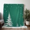 1pc Vintage Style Flannel Throw Blanket with Cedar & Snowflake Print,  Polyester Fabric, All-Season Cozy Warm Soft Blanket