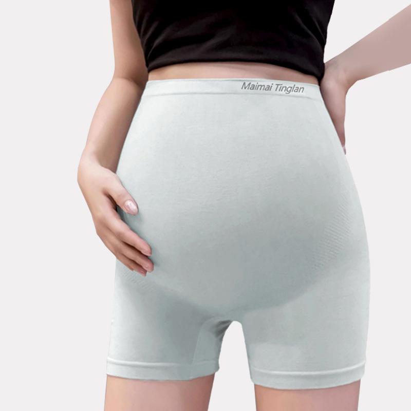 Seamless High Waist Maternity Safety Shorts with Tummy Support One Size