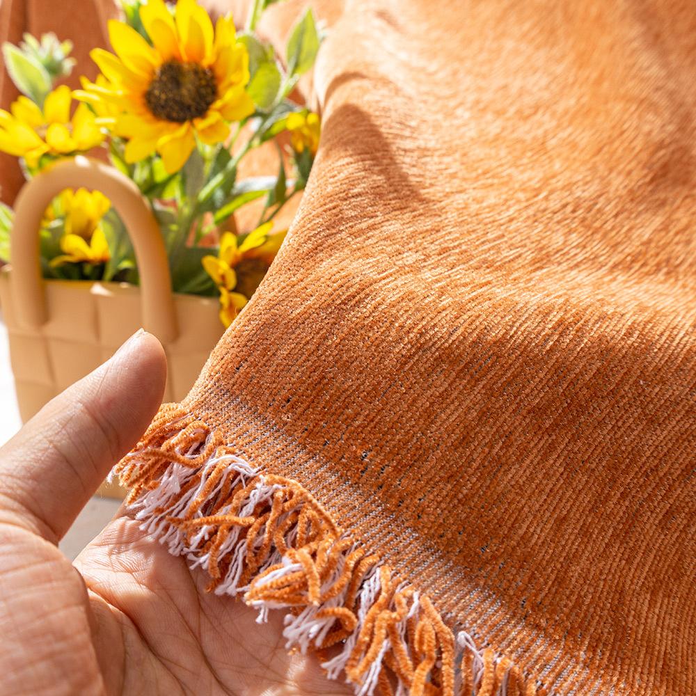 Легкое роскошное скандинавское однотонное полотенце для дивана из шенилла — фото 9