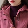 Windbreaker Jacket Women Medium-length Casual Hooded Solid Color Waisted Jacket