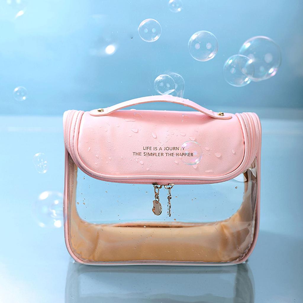 Portable Travel Wash Bag with Zipper Transparent Storage Bath Supplies for Face Cream Nail Beauty Tool Collection Supply