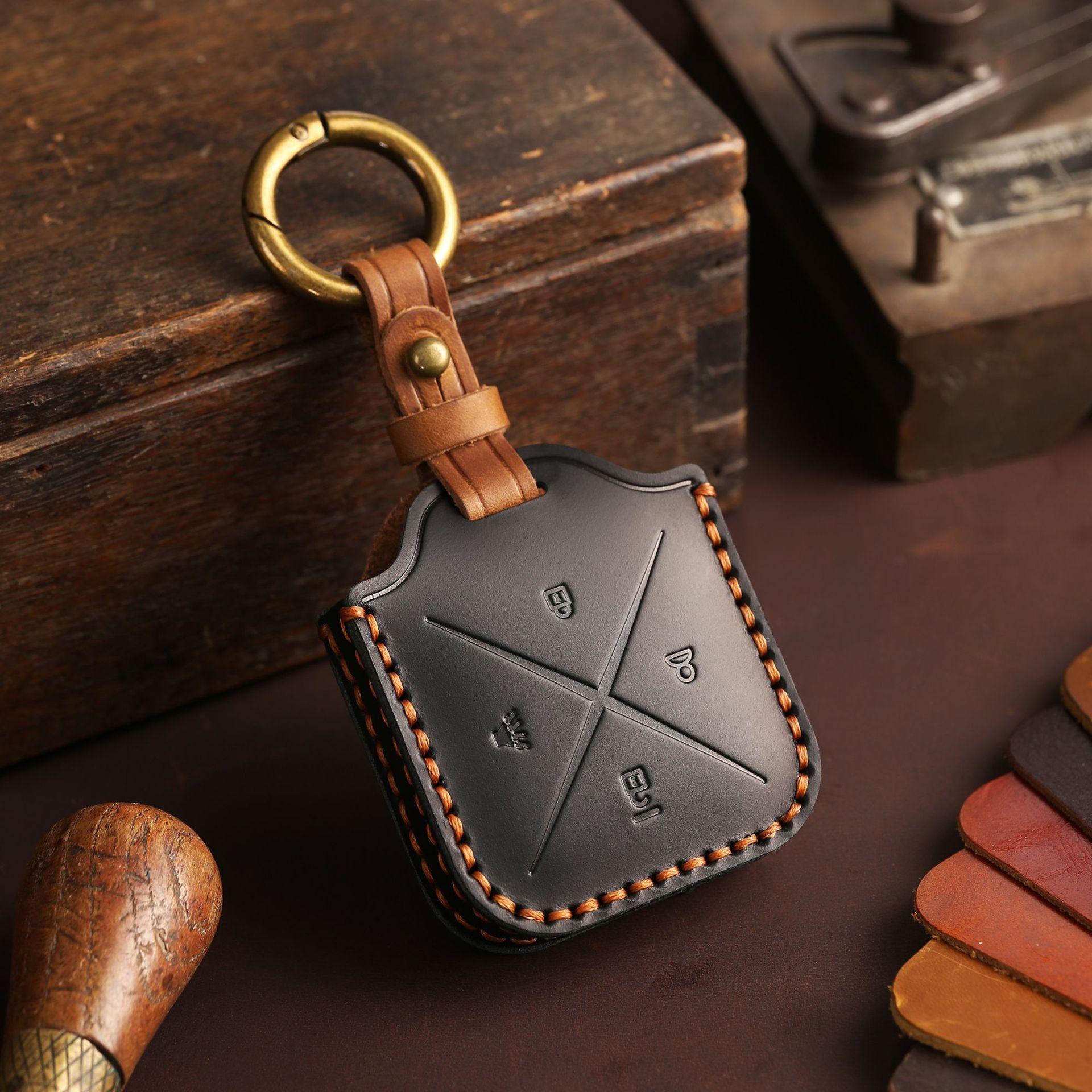 

Применимо к Buick 2024 E5 новый энергетический автомобиль чехол для ключа E4 специальный физический ключ пульт дистанционного управления кожаный чехол сумка чёрный