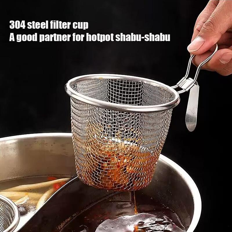 Stainless Steel Mesh Net Strainer Basket Colander  Pot Boil Food Colander To Strain Rinse Fry Steam Cook Vegetables Pasta
