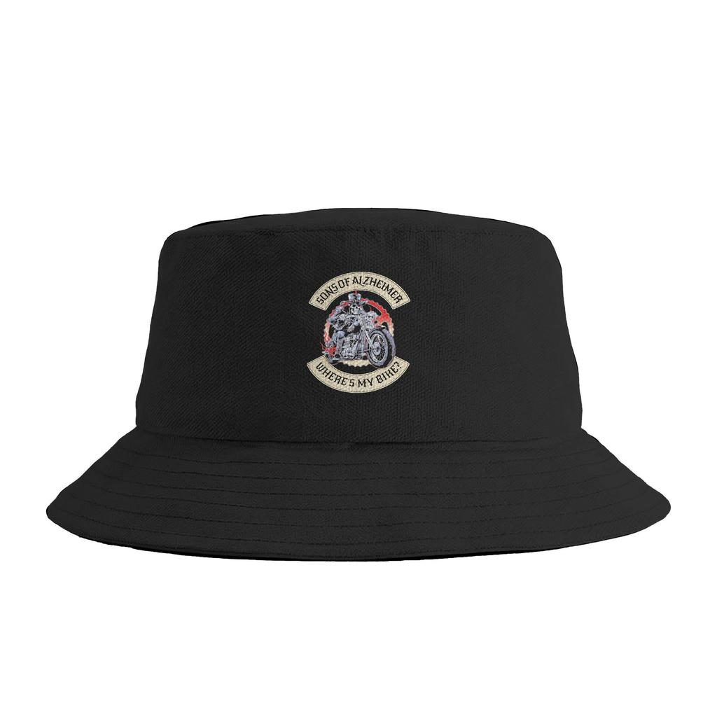 Unisex Sons Of Alzheimer Where‘S My Bike Old Biker Bucket Hat Foldable Fisherman Hats Summer Casual Travel Hiking Caps