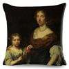 Vintage Style Woman Cushion Cover Decor Europe Lady Girl Print Pillowcase 45*45Cm Polyester Pillow Case For Sofa Home Car
