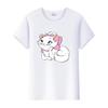 Cute Disney Marie Cat Cartoon Women Tees Summer Tops Aesthetic White Short Sleeve Girl T-Shirts Plus Size Clothing Mens Blouses