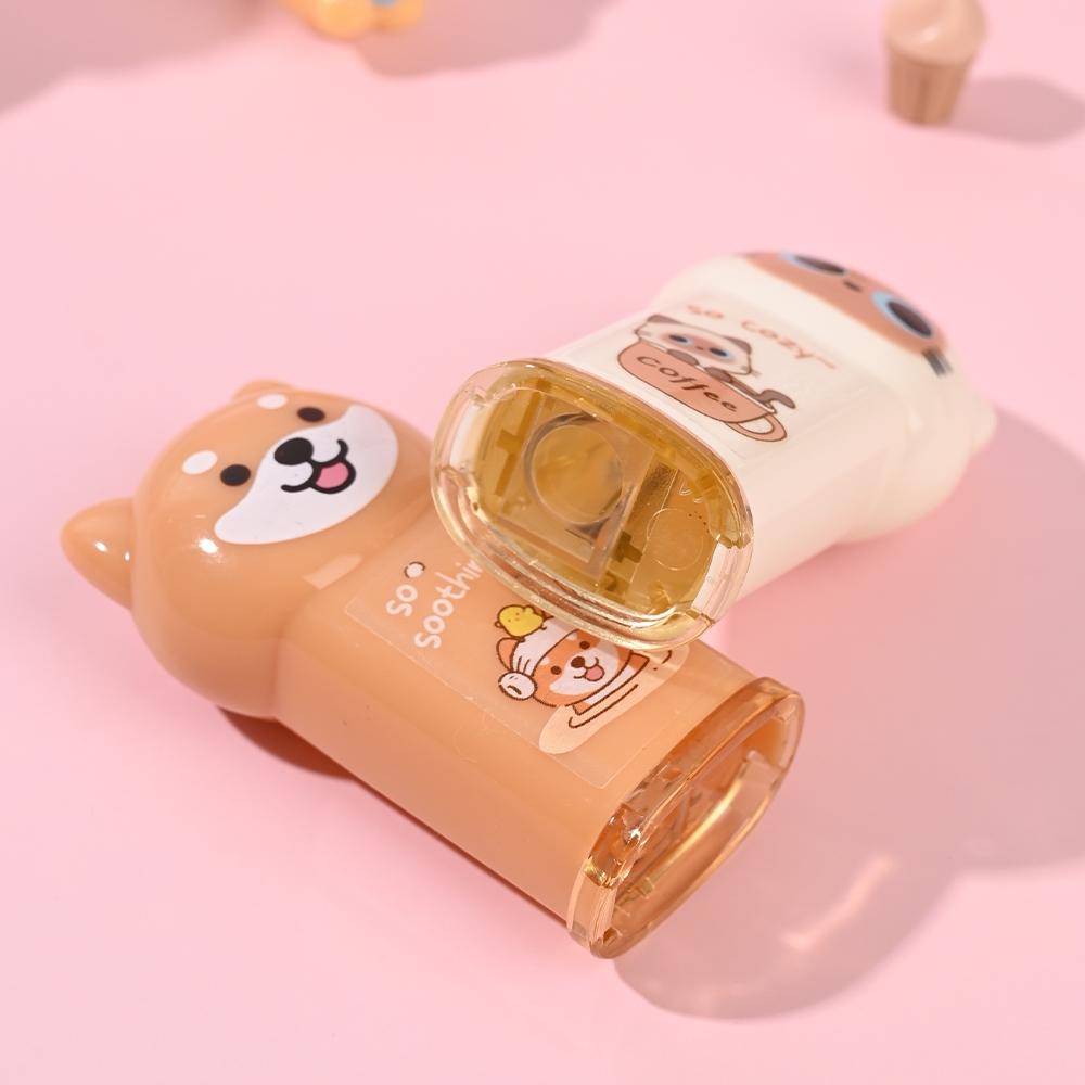1/4pcs Cozy Cat Pencil Sharpener Mini Transparent Cartoon Kitties Manual Sharpeners Stationery School Kids Gift Reward