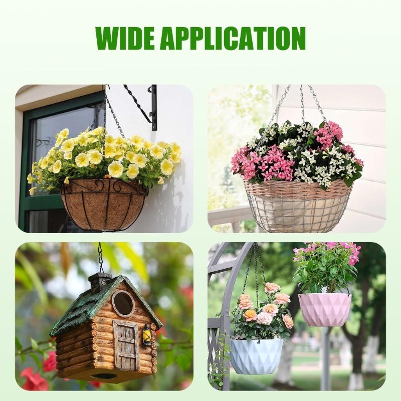 6Pcs Plant Hanger Hook Double Hook Hanging Chain Adjustable Length Ceiling Hook for Flower Pot Basket Bird Feeders