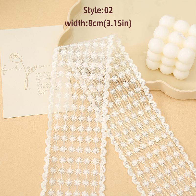 1Yards 4cm-8.5cm Wide Lace Fabric Ribbon Trim DIY Craft Clothing Sewing Supplies Curtains Tablecloths Decor Hair Bow Accessory