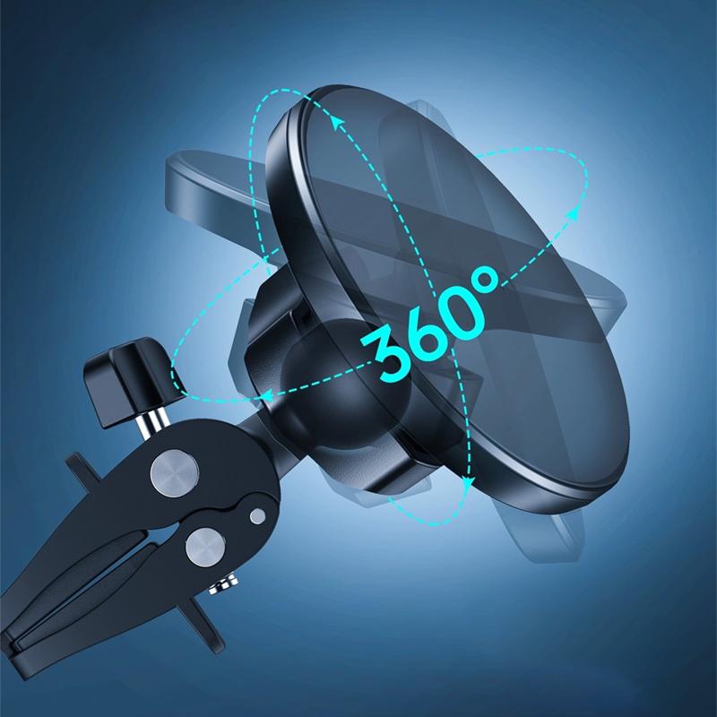 Crong PowerSpot Fast Wireless Charger - Aluminum Qi 15W USB-C Wireless Charger with Tempered Glass Coating (Shadow Black)