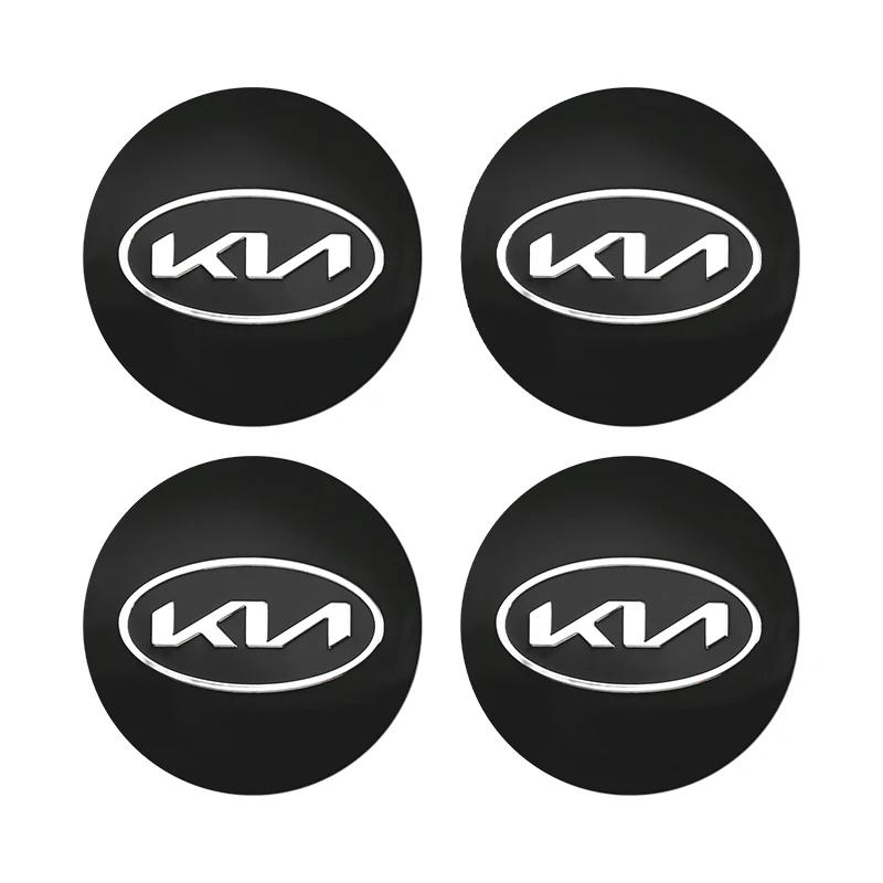 AABIY1 4pcs 3D 56mm Car emblem Wheel hub Center Cap Badge covers sticker Decals Styling accessories For KIA EV6 Sorento Niro Stinger