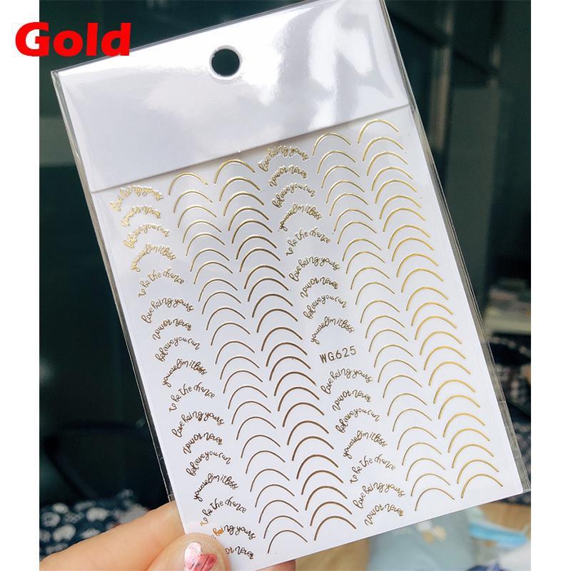 1 Pcs French Striping Tape Nail Design Stripe Lines 3D Sticker for Nails Gel Polish Sticker Decals for Manicuring