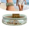 Stylish Women Bracelet Multilayer Braided Leather Bangle With Copper Beads Bohemian Inspired Adjustable Gift