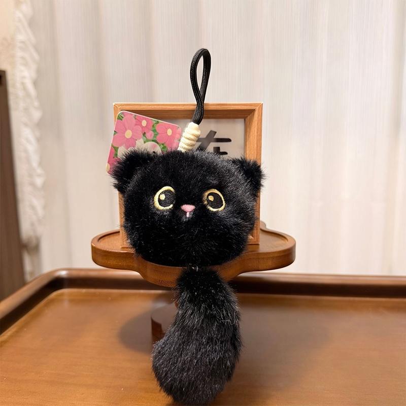 

Милая плюшевая кукла-кошка, игрушка, брелок для женского рюкзака, подвеска в машину, аксессуары, подарки A3
