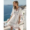 2026 women's V-neck dress seaside vacation 3D printing loose skirt beach