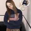 The Pink Men Usa Flag Thick Knit Crop Long Sleeve