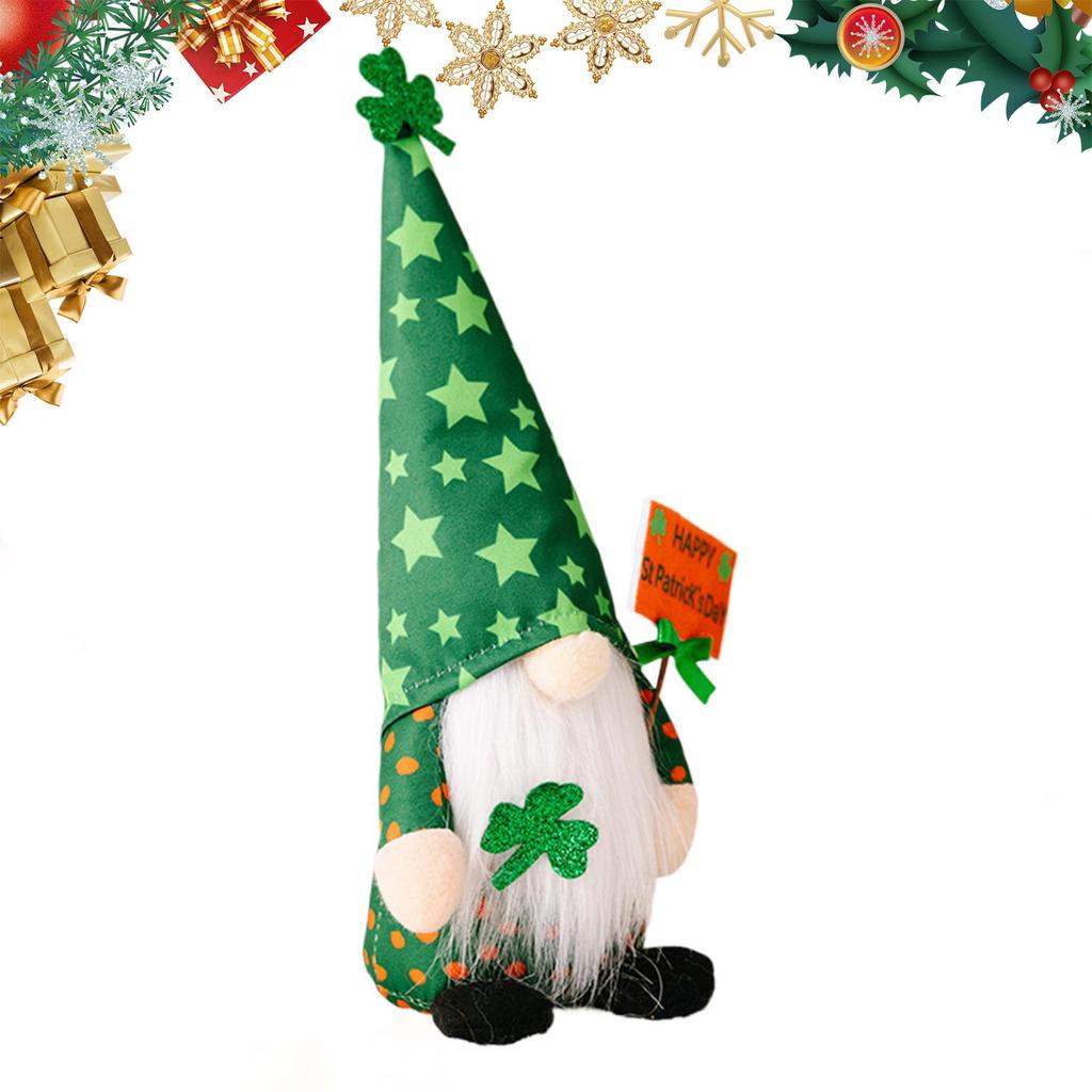 Christmas Gnomes Decorations Green Cute Doll Home Decor Swedish Tomte Gnomes Faceless Doll for Desk Table Shelf Mantel Tiered
