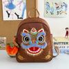 Schoolbag Guochao Lion Dance Embroidered Backpack Women's New Retro Fashion Versatile Large Capacity Go Out Play Small Backpack