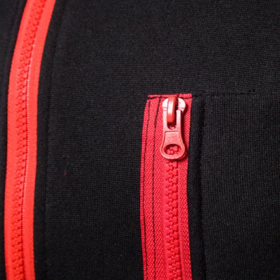 Contrast Colors Hoodie Coat Cardigan Thick Casual Long Sleeve Zipper Men Coat for Daily Wear