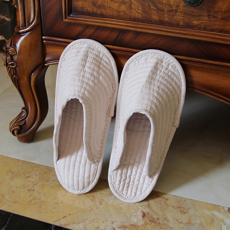 Women's Cotton Foldable Indoor Slippers - Cloth Bottom, Closed Toe, Quiet & Artful Design for All Seasons