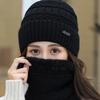 Beanie Scarf Set Men Women Winter Caps Cover Ears Winter Skullies Hat Wool Beanies Knitted Hat Scarf With Lining